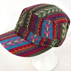 Nexgen Mens Multi Color Woven Geometric Cadet Cap Adjustable Cotton Hat